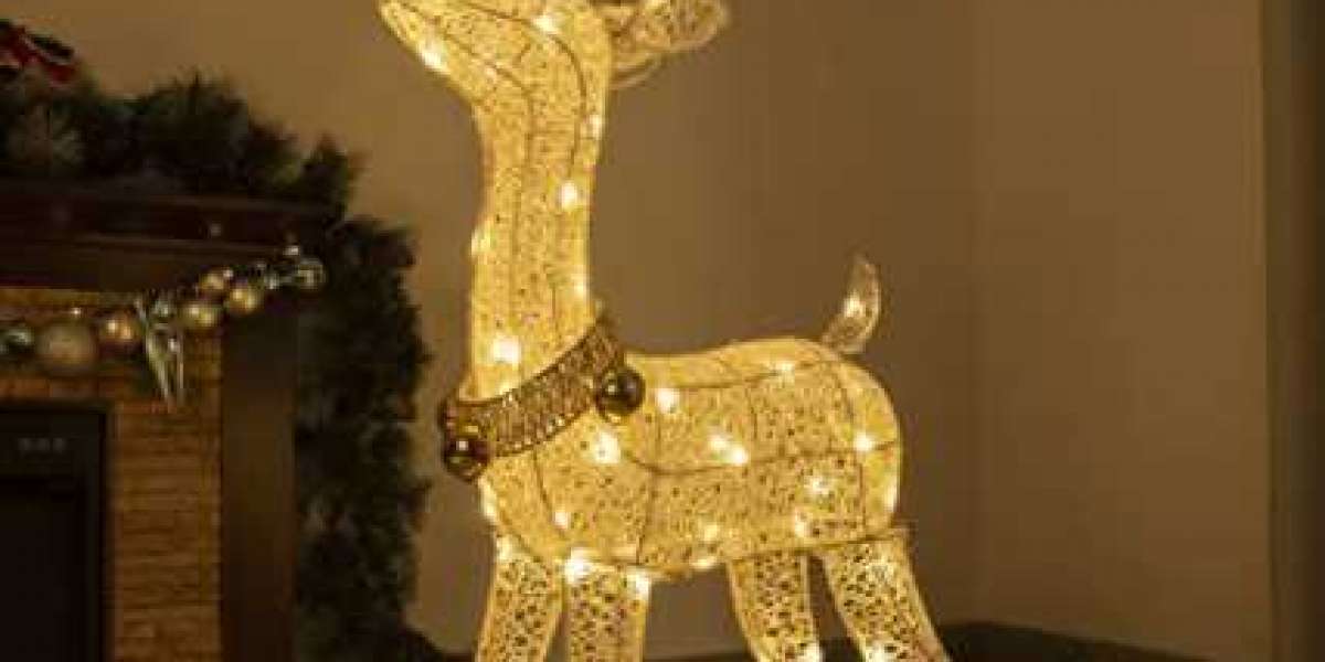 Light up Deer Decorations for Home Lawn Yard Garden Indoor Outdoor Adapter Plug in